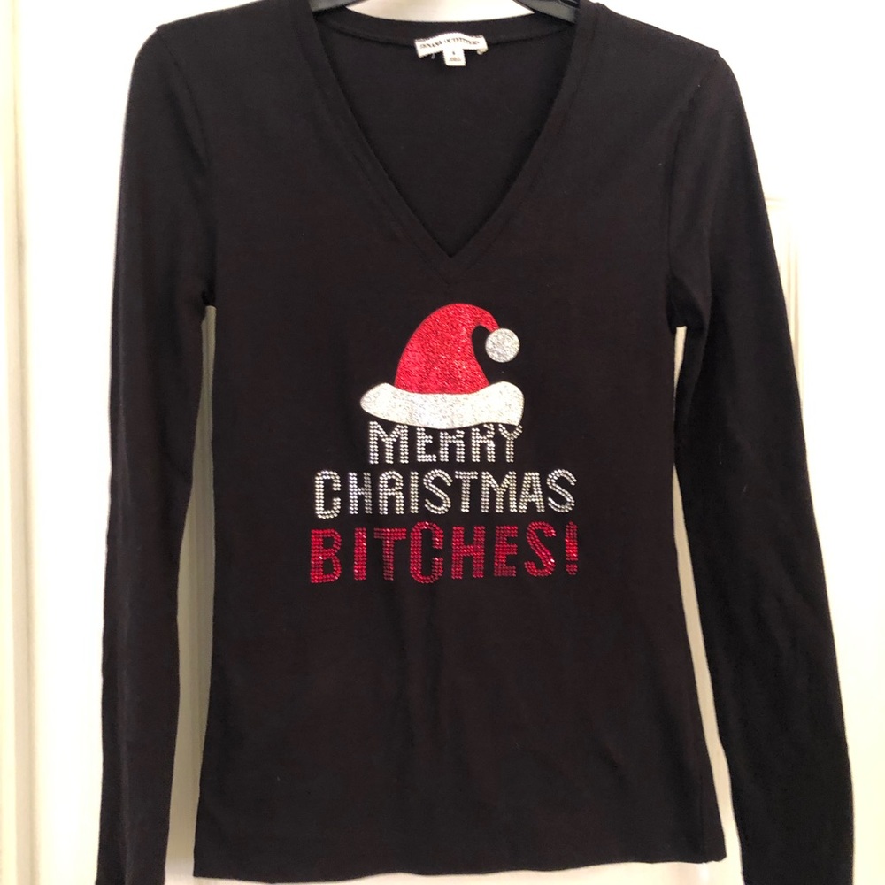 Fun Christmas Long Sleeve V-Neck - Small